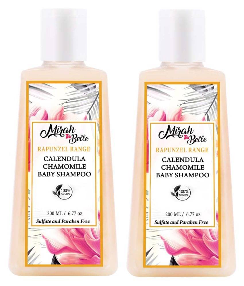 Mirah Belle Natural & Organic - Calendula Chamomile Baby Sensitive Scalp -Paraben Free, Shampoo 200 mL Pack of 2 Mirah Belle Natural & Organic - Calendula Chamomile Baby Sensitive Scalp -Paraben Free, Shampoo 200 mL Pack of 2