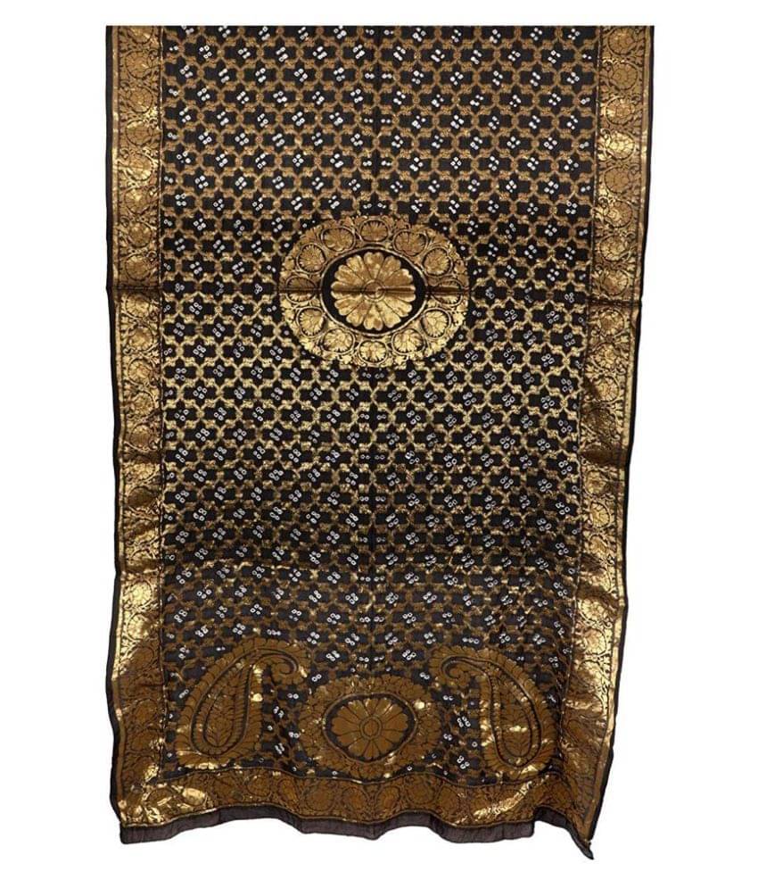 Raj Black Banarasi Silk Banarasi Dupatta     			Raj Black Banarasi Silk Banarasi Dupatta