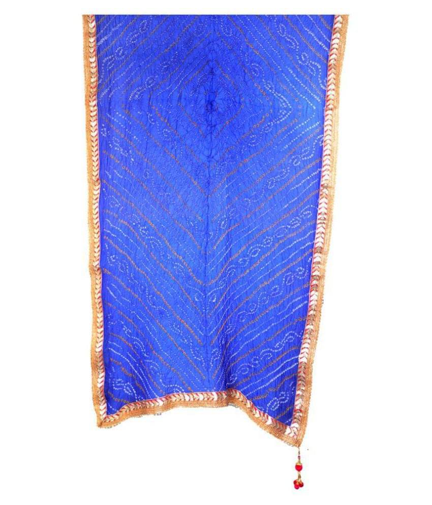     			Raj Blue Art Silk Dupatta