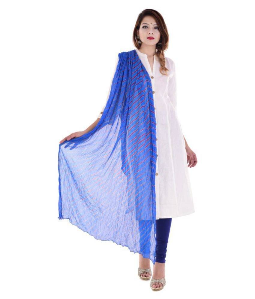 Raj Blue Chiffon Leheria Dupatta     			Raj Blue Chiffon Leheria Dupatta