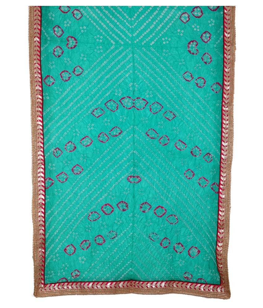     			Raj Green Art Silk Bandhej Dupatta
