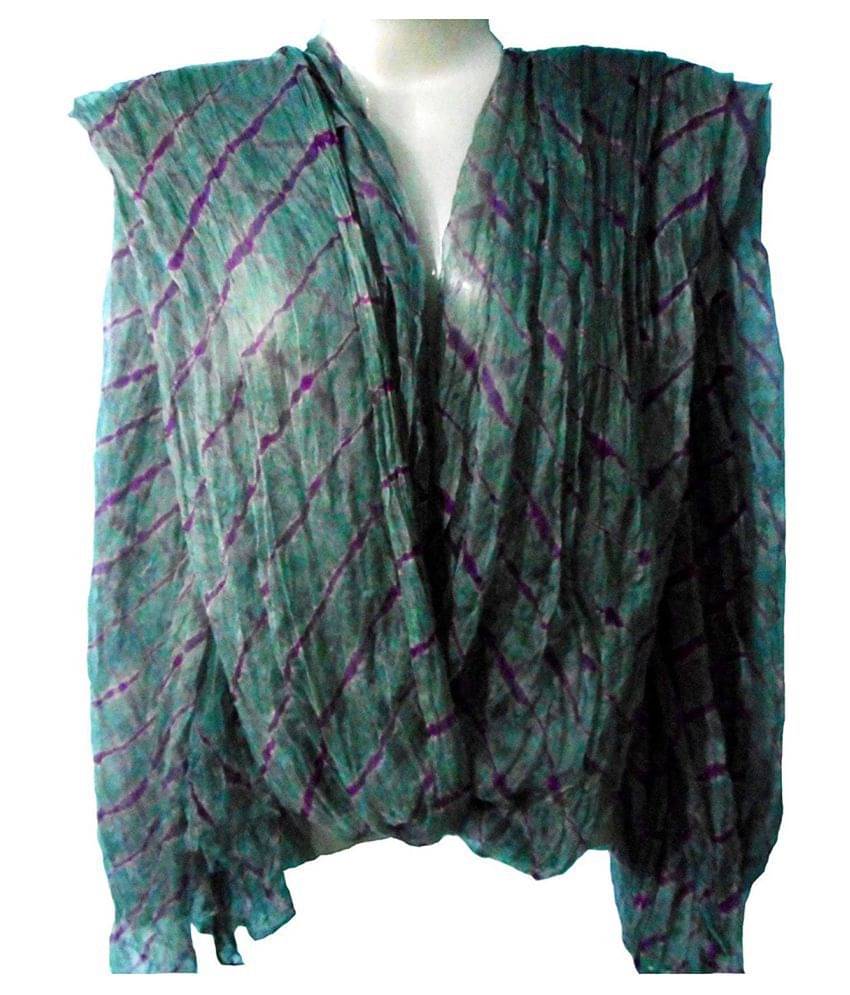 Raj Green Chiffon Leheria Dupatta     			Raj Green Chiffon Leheria Dupatta