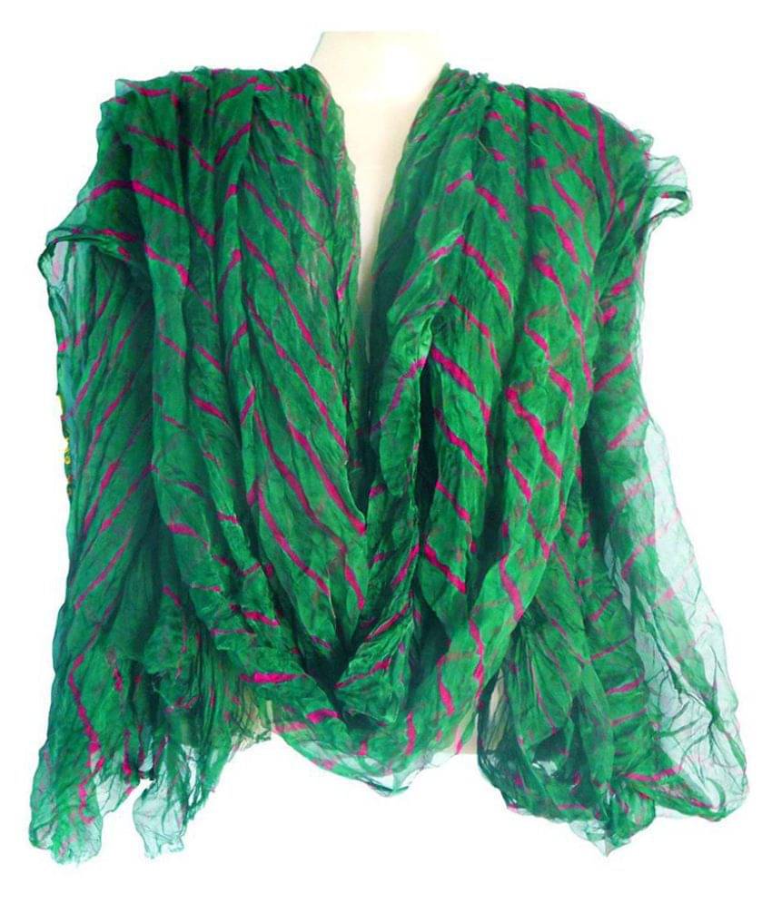 Raj Green Chiffon Leheria Dupatta Raj Green Chiffon Leheria Dupatta