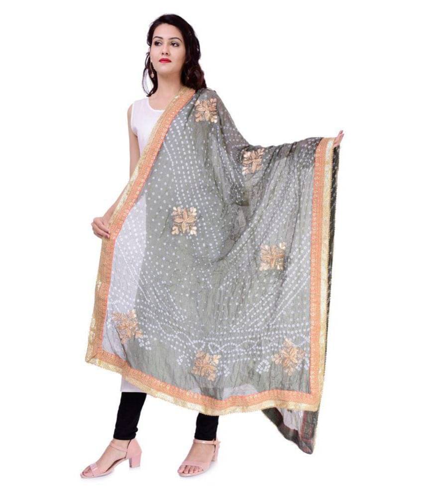     			Raj Grey Art Silk Tie & Dye Dupatta