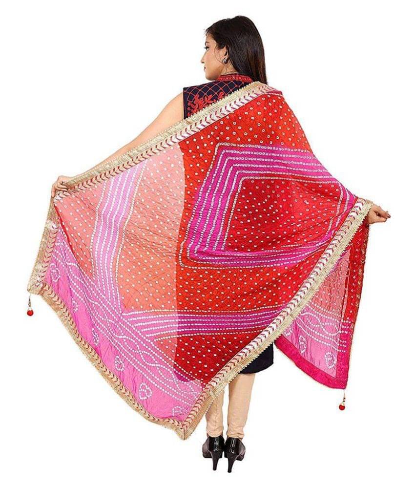     			Raj Multicoloured Art Silk Bandhej Dupatta