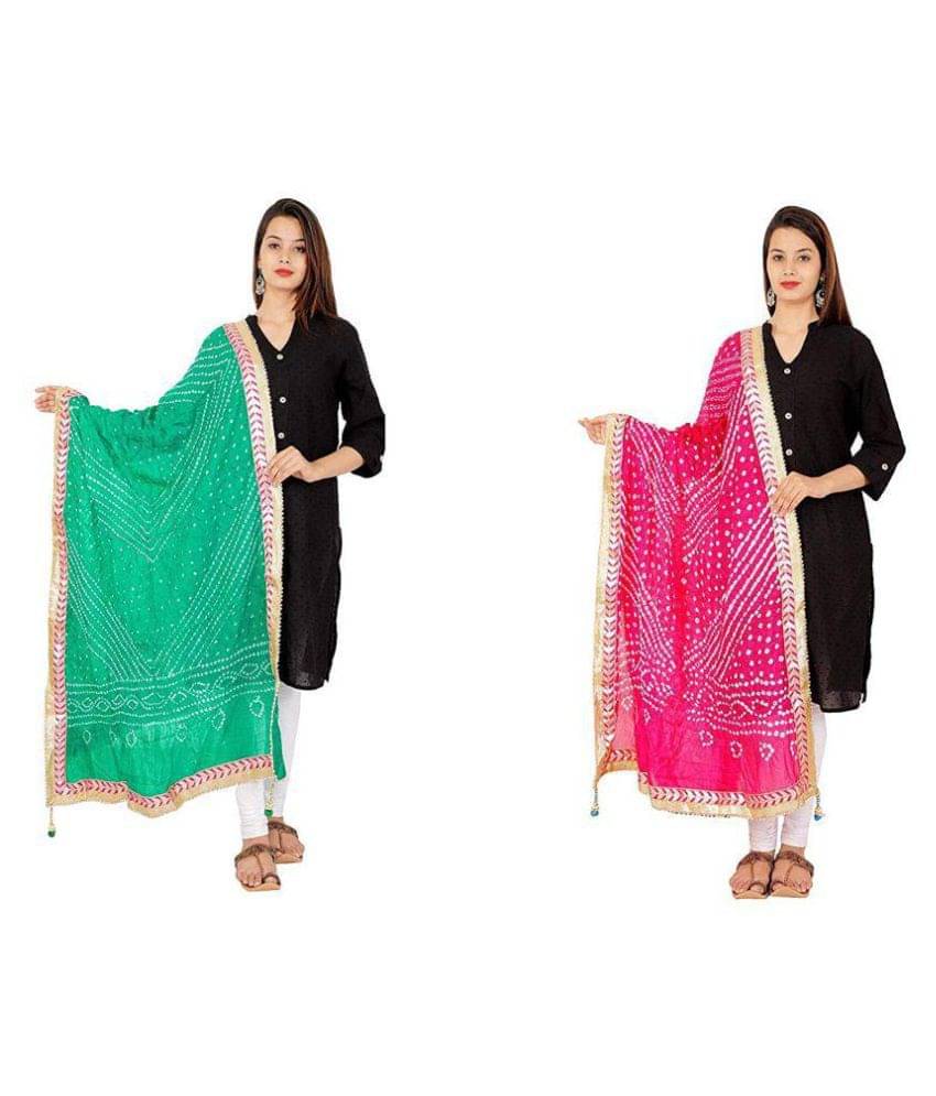 Raj Multicoloured Art Silk Bandhej Dupatta Raj Multicoloured Art Silk Bandhej Dupatta