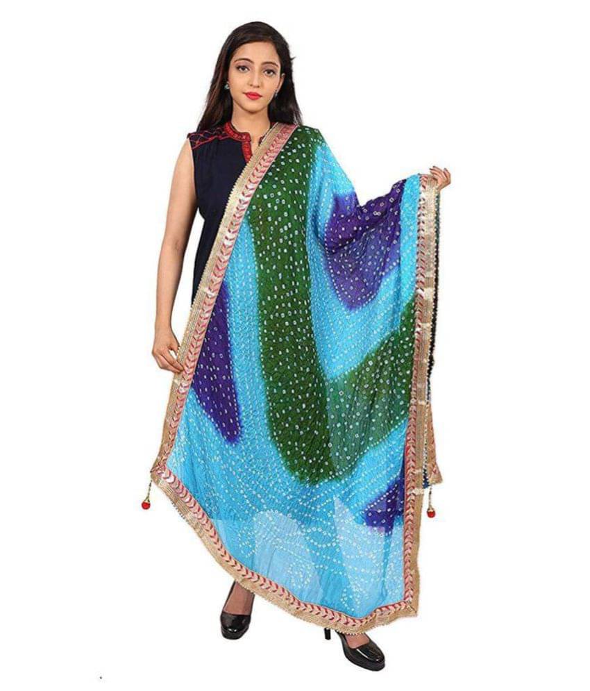 Raj Multicoloured Art Silk Bandhej Dupatta Raj Multicoloured Art Silk Bandhej Dupatta
