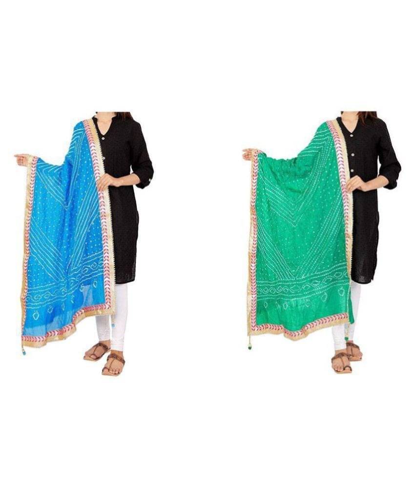 Raj Multicoloured Art Silk Bandhej Dupatta Raj Multicoloured Art Silk Bandhej Dupatta