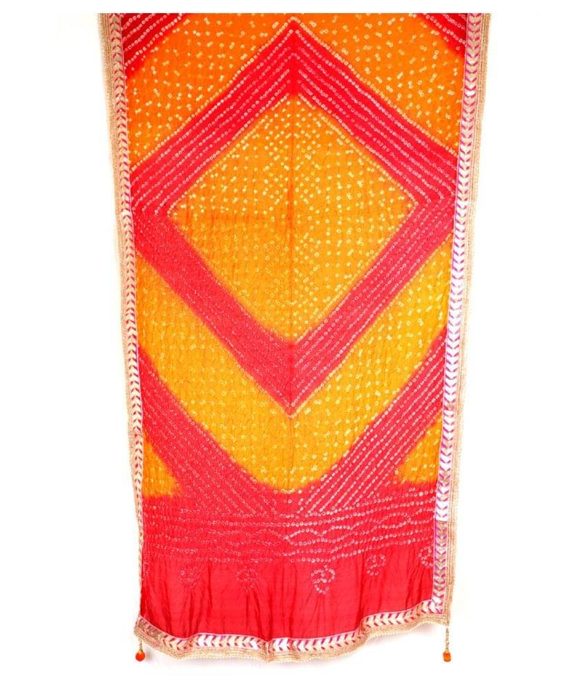 Raj Multicoloured Art Silk Bandhej Dupatta Raj Multicoloured Art Silk Bandhej Dupatta