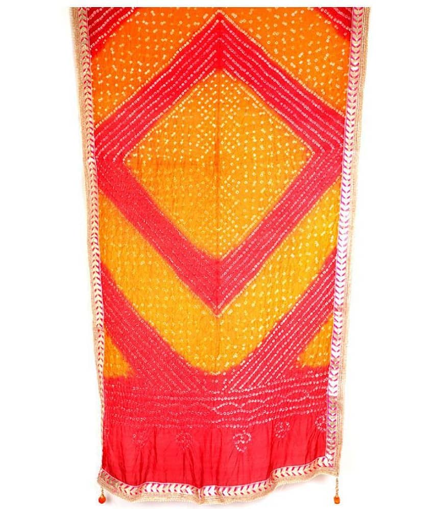 Raj Multicoloured Art Silk Bandhej Dupatta - Dupattas & Shawls | Buy online on ZillyBuy