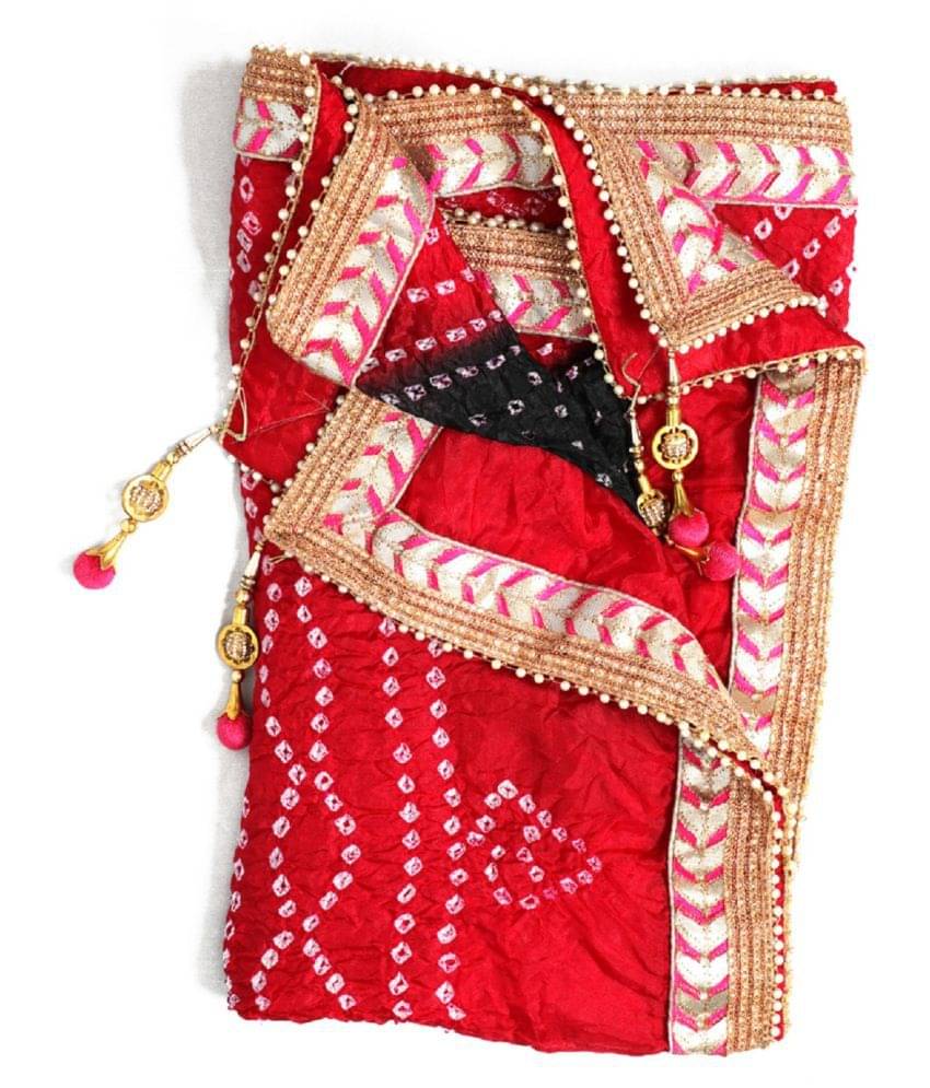 Raj Multicoloured Art Silk Bandhej Dupatta Raj Multicoloured Art Silk Bandhej Dupatta