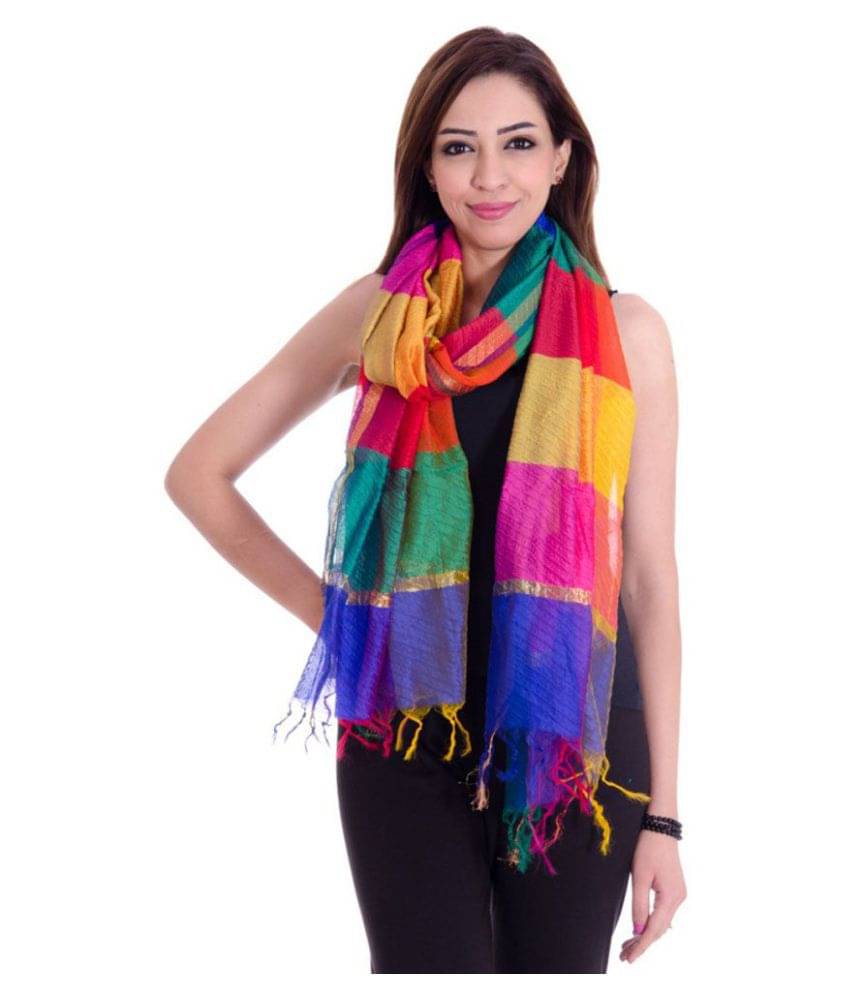 Raj Multicoloured Chanderi Dupatta Raj Multicoloured Chanderi Dupatta