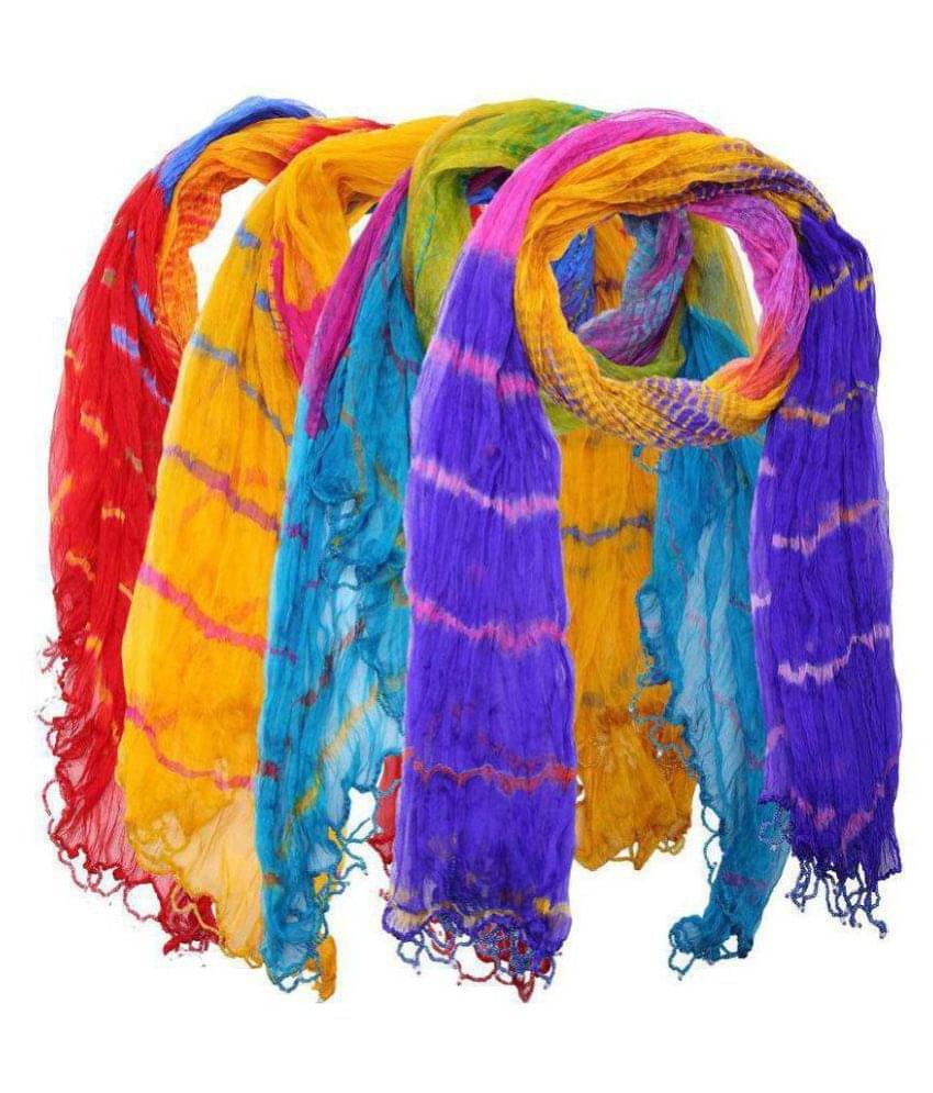 Raj Multicoloured Chiffon Dupatta Raj Multicoloured Chiffon Dupatta
