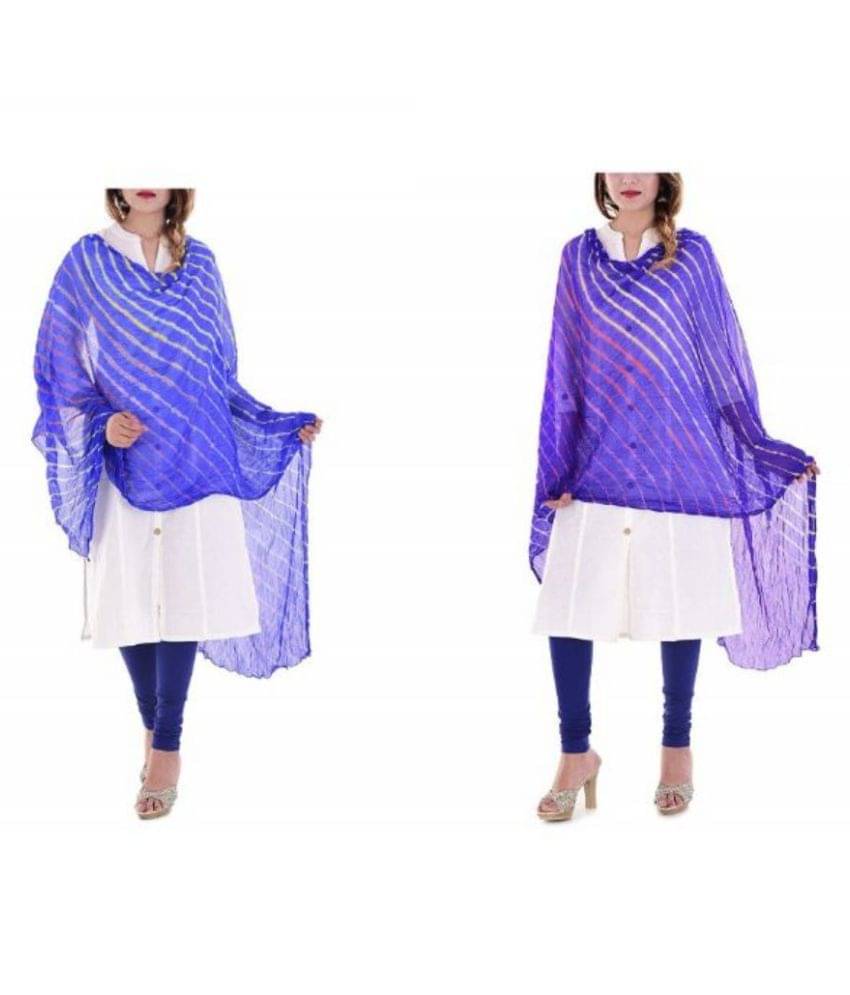     			Raj Multicoloured Chiffon Leheria Dupatta