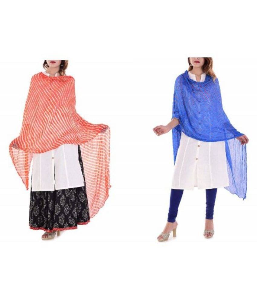     			Raj Multicoloured Chiffon Leheria Dupatta