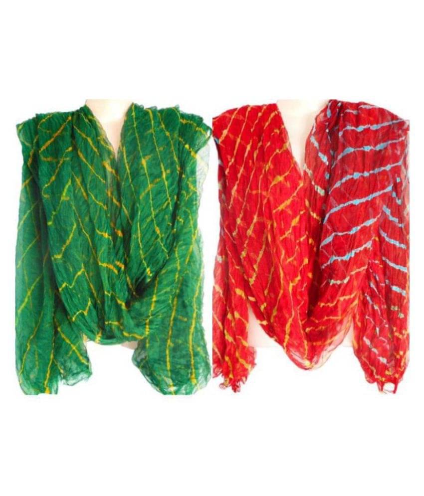 Raj Multicoloured Chiffon Leheria Dupatta Raj Multicoloured Chiffon Leheria Dupatta