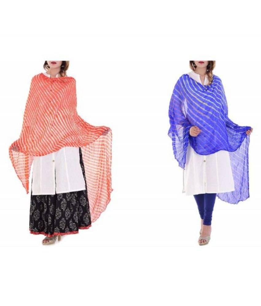 Raj Multicoloured Chiffon Leheria Dupatta Raj Multicoloured Chiffon Leheria Dupatta