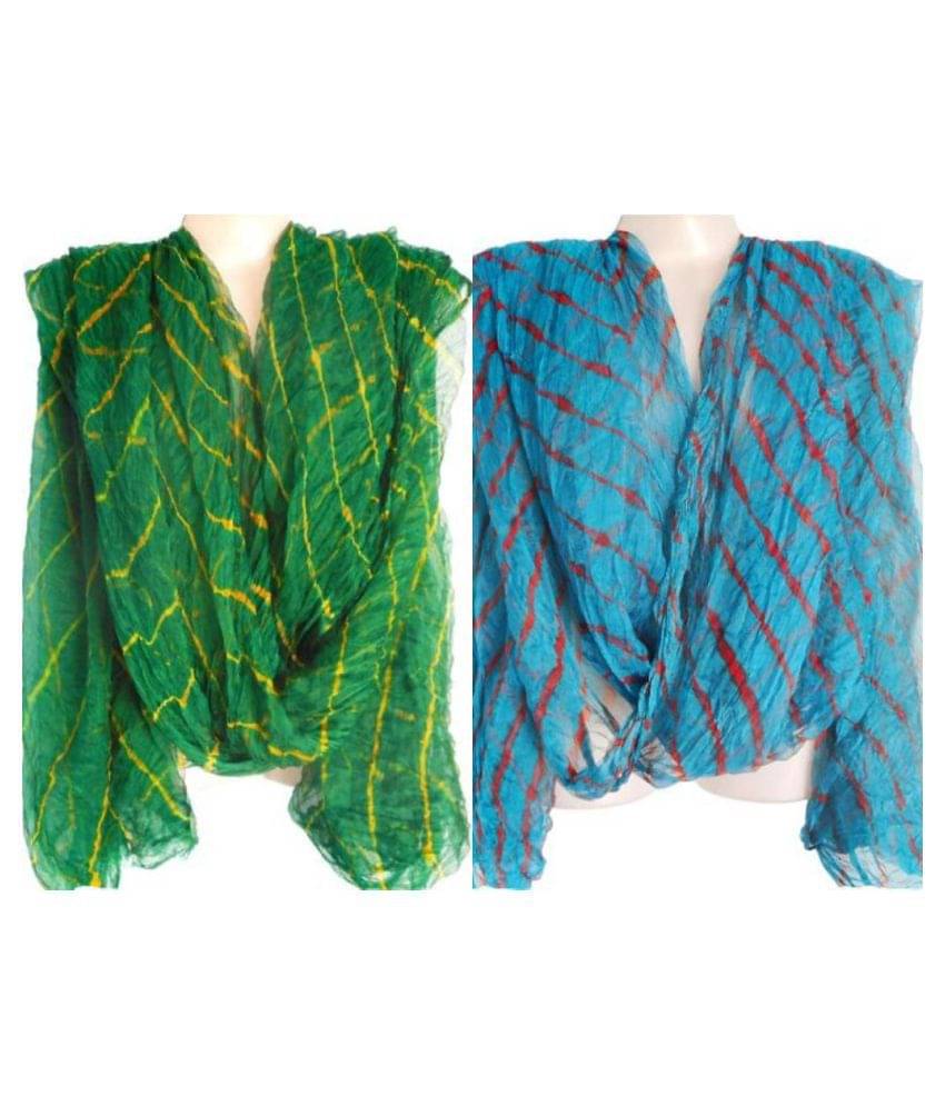     			Raj Multicoloured Chiffon Leheria Dupatta