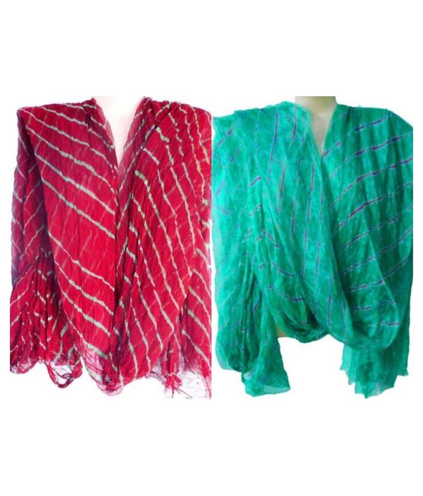 Raj Multicoloured Chiffon Leheria Dupatta Raj Multicoloured Chiffon Leheria Dupatta
