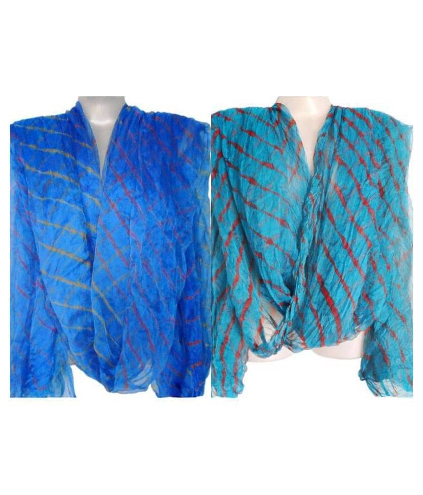     			Raj Multicoloured Chiffon Leheria Dupatta