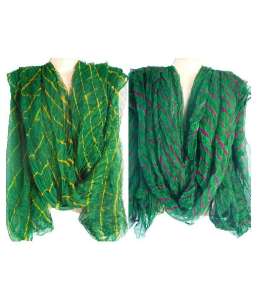     			Raj Multicoloured Chiffon Leheria Dupatta