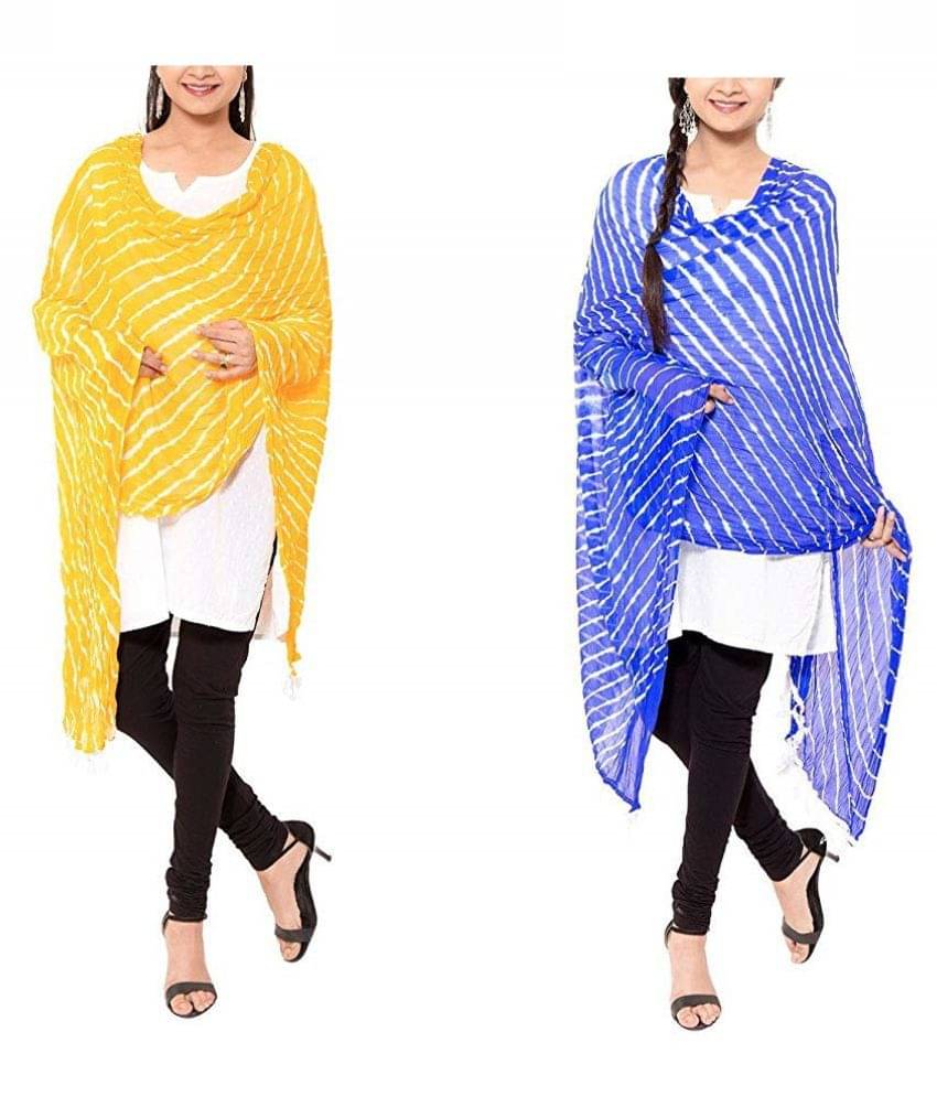 Raj Multicoloured Chiffon Leheria Dupatta Raj Multicoloured Chiffon Leheria Dupatta