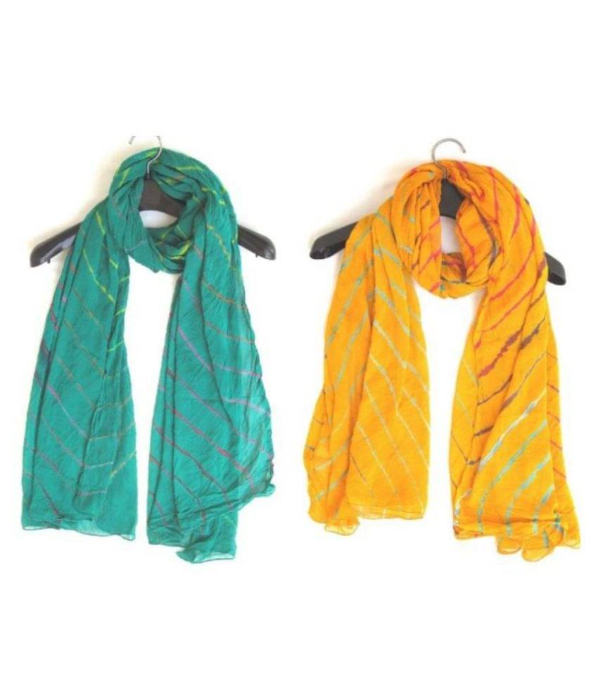     			Raj Multicoloured Chiffon Leheria Dupatta