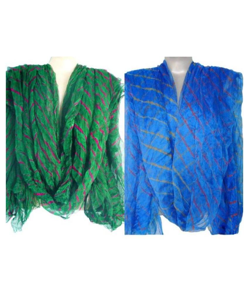 Raj Multicoloured Chiffon Leheria Dupatta Raj Multicoloured Chiffon Leheria Dupatta