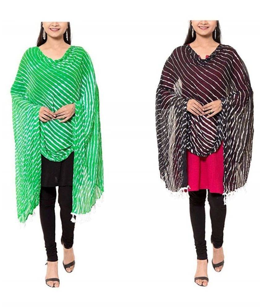Raj Multicoloured Chiffon Leheria Dupatta Raj Multicoloured Chiffon Leheria Dupatta