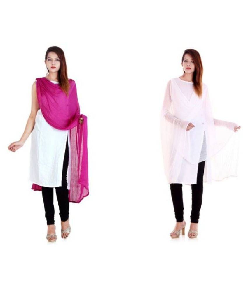     			Raj Multicoloured Chiffon Self Dupatta