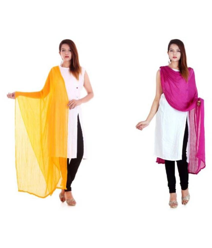Raj Multicoloured Chiffon Self Dupatta Raj Multicoloured Chiffon Self Dupatta