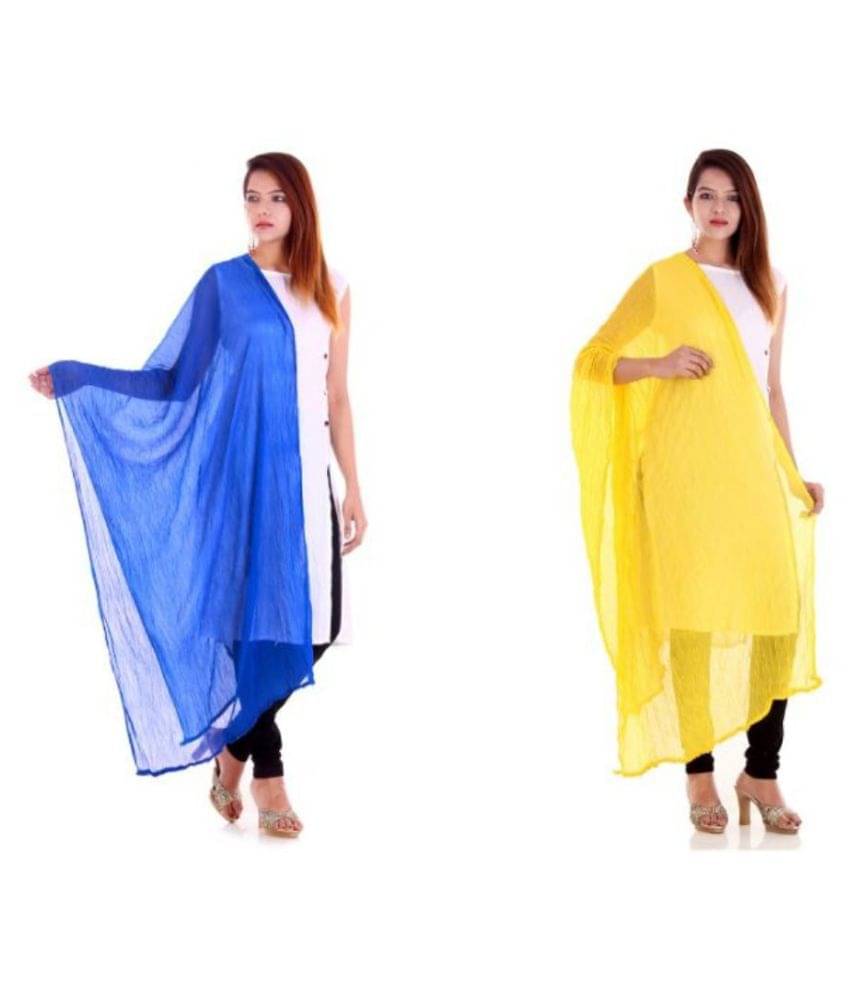     			Raj Multicoloured Chiffon Self Dupatta