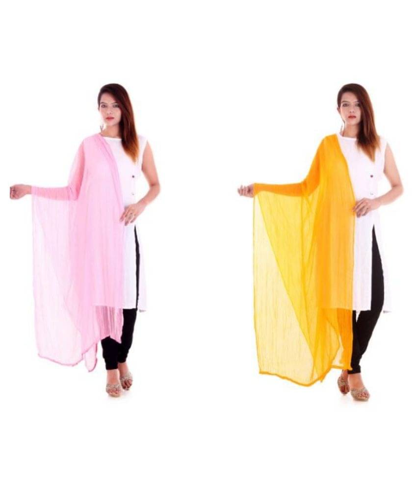     			Raj Multicoloured Chiffon Self Dupatta