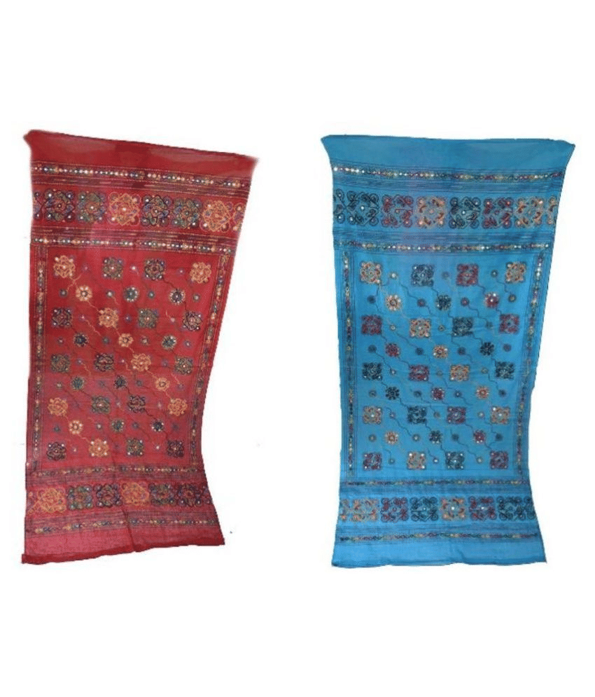 Raj Multicoloured Cotton Kutch Embroidered Dupatta Raj Multicoloured Cotton Kutch Embroidered Dupatta