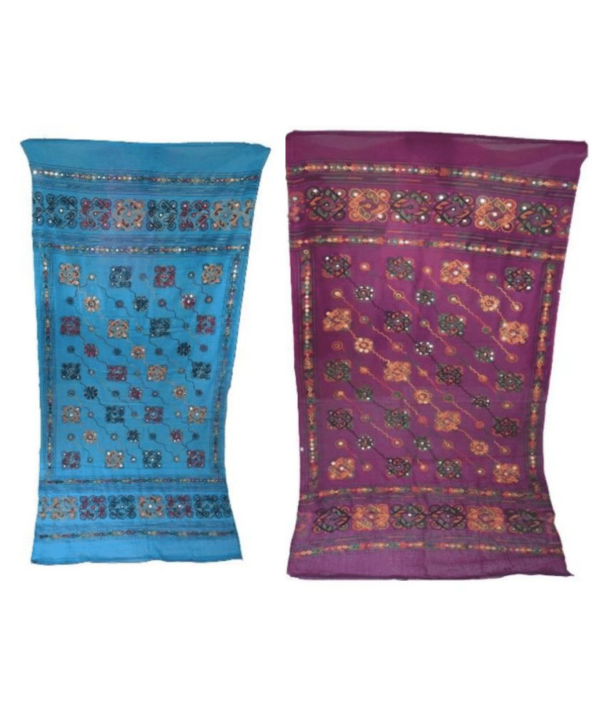 Raj Multicoloured Cotton Kutch Embroidered Dupatta Raj Multicoloured Cotton Kutch Embroidered Dupatta