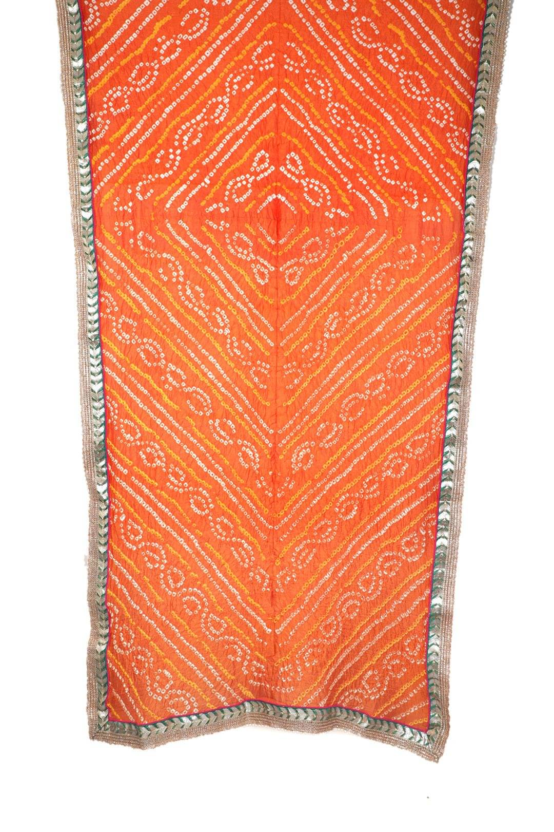 Raj Orange Art Silk Bandhej Dupatta Raj Orange Art Silk Bandhej Dupatta