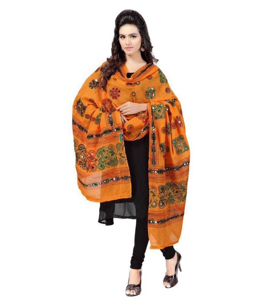     			Raj Orange Cotton Dupatta
