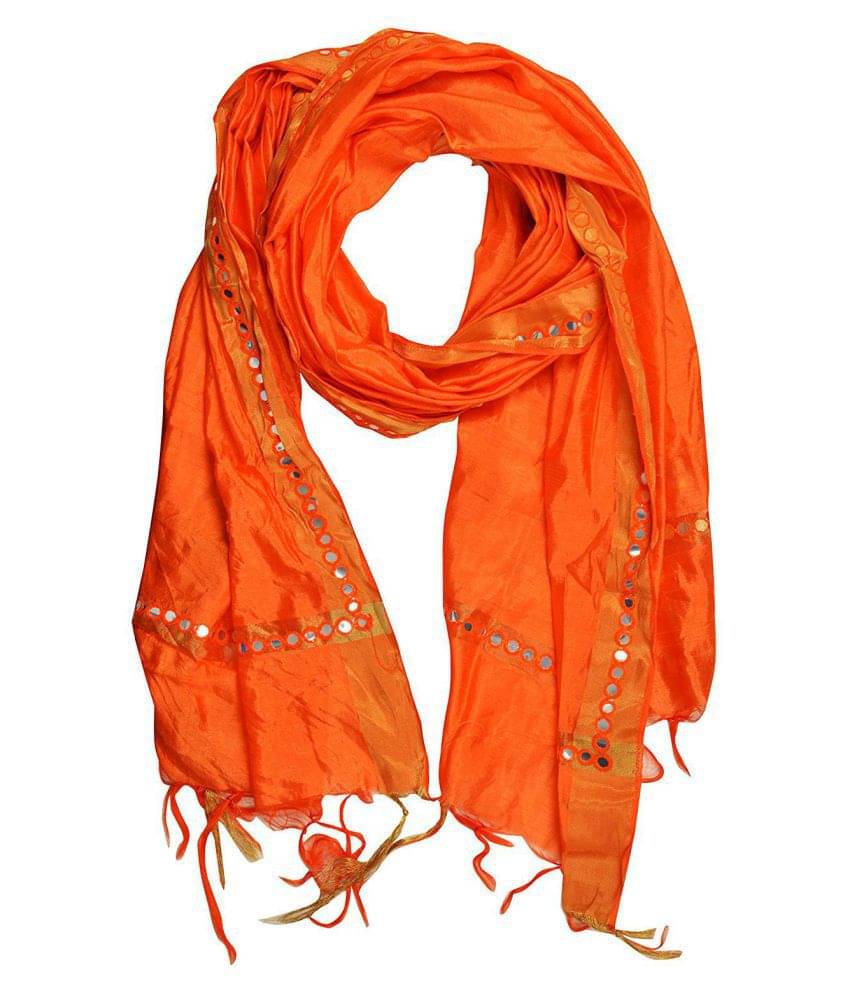 Raj Orange Tissue Mirror Work Dupatta Raj Orange Tissue Mirror Work Dupatta