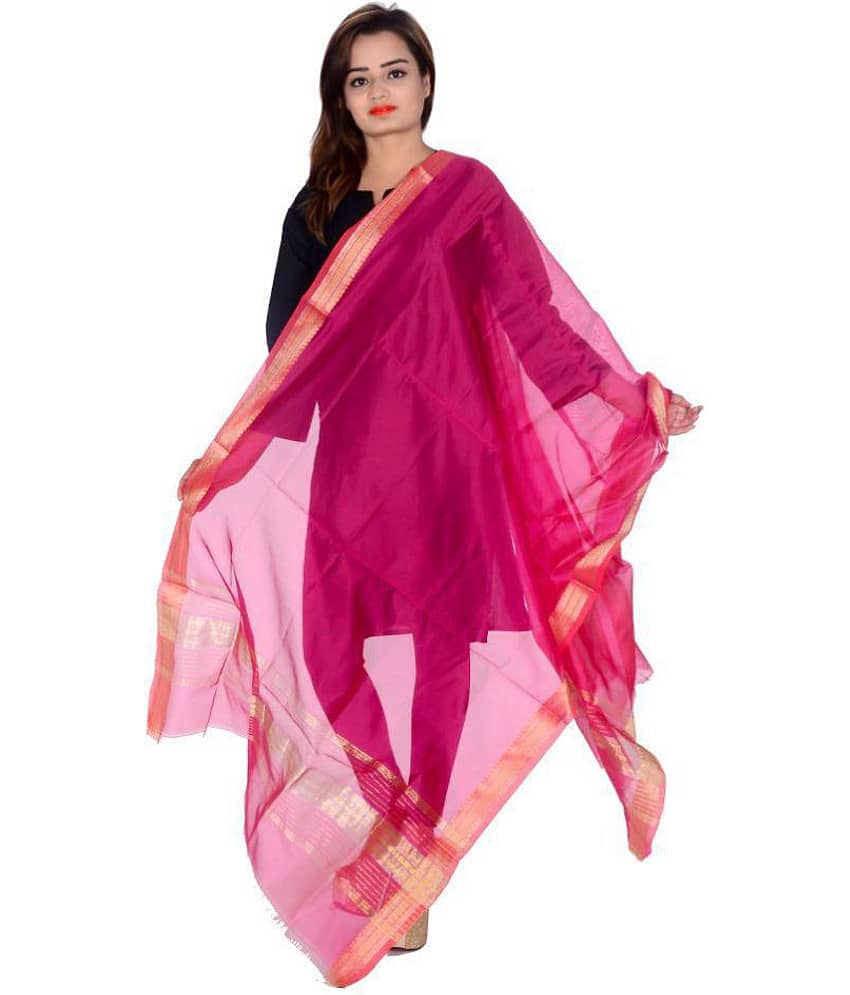 Raj Pink Chanderi Dupatta - Dupattas & Shawls | Buy online on ZillyBuy