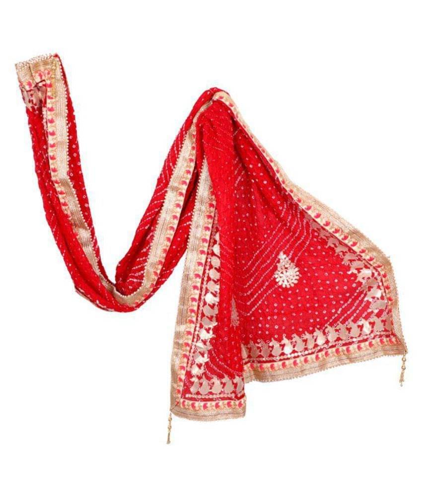 Raj Red Art Silk Dupatta Raj Red Art Silk Dupatta