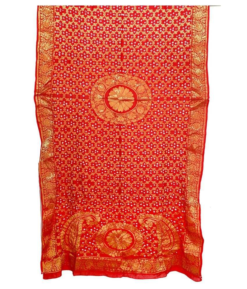 Raj Red Banarasi Silk Banarasi Dupatta Raj Red Banarasi Silk Banarasi Dupatta