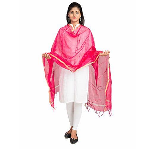 Raj Red Chanderi Dupatta - Dupattas & Shawls | Buy online on ZillyBuy