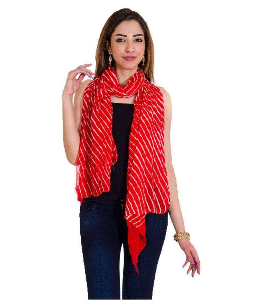 Raj Red Chiffon Leheria Dupatta Raj Red Chiffon Leheria Dupatta