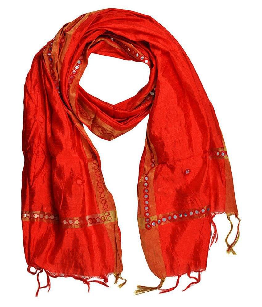 Raj Red Tissue Mirror Work Dupatta Raj Red Tissue Mirror Work Dupatta