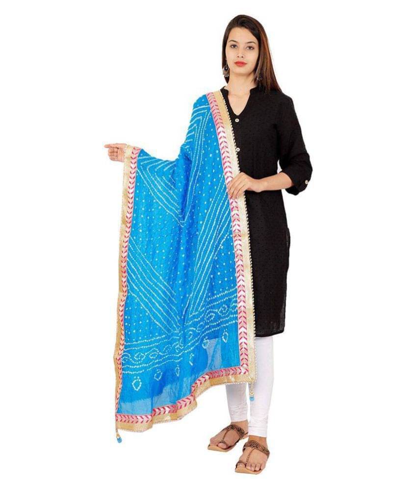     			Raj Turquoise Art Silk Bandhej Dupatta