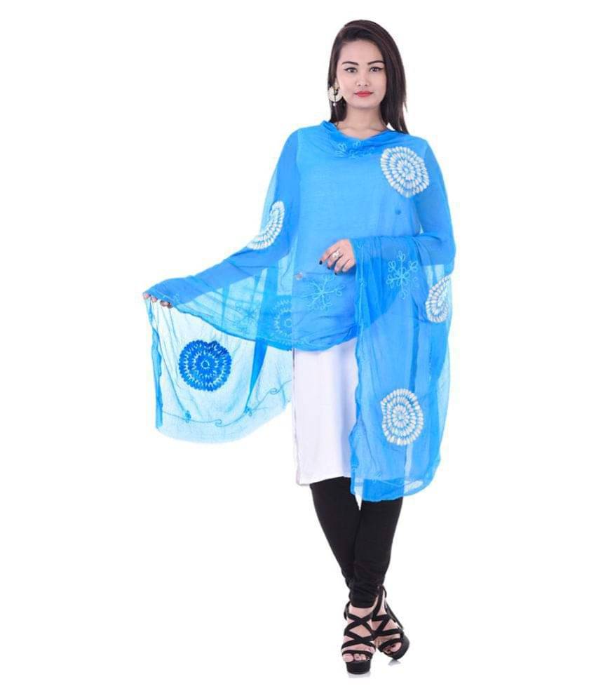 Raj Turquoise Chiffon Gota Patti Dupatta     			Raj Turquoise Chiffon Gota Patti Dupatta