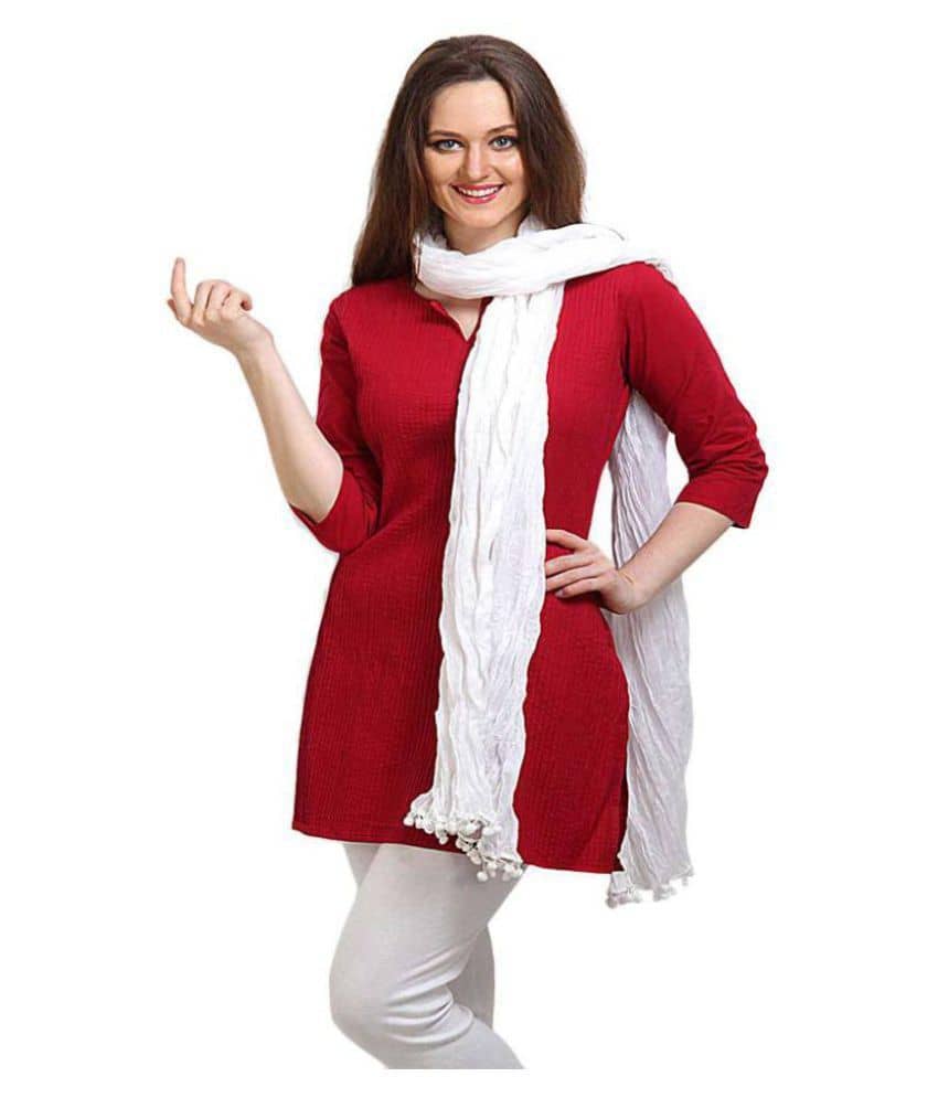 Raj White Cotton Dupatta - Dupattas & Shawls | Buy online on ZillyBuy