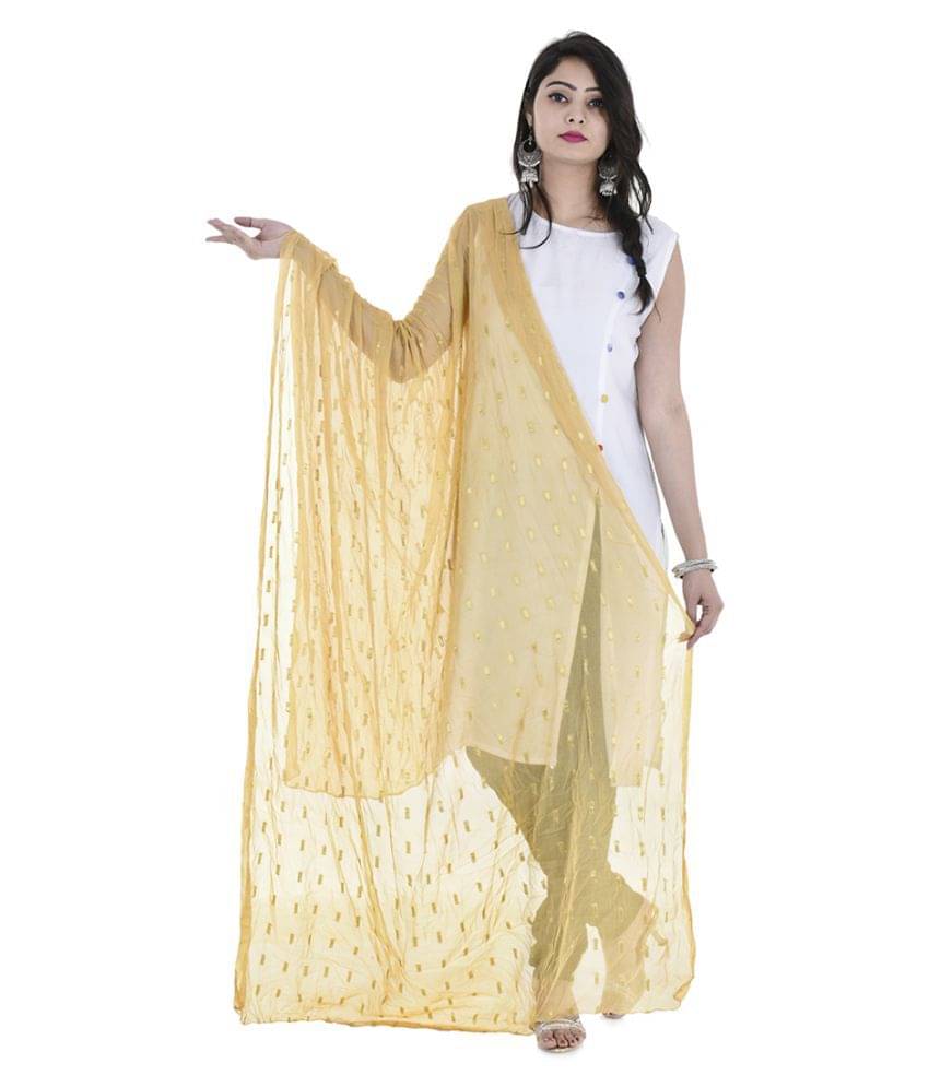 Raj Yellow Chiffon Dupatta     			Raj Yellow Chiffon Dupatta