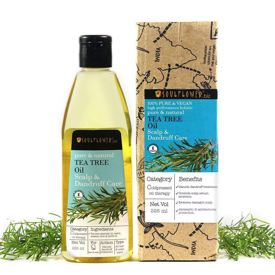 Soulflower Tea Tree Scalp and Anti Dandruff Oil, 225ml 100% Natural & Coldpressed, Preservative Free Soulflower Tea Tree Scalp and Anti Dandruff Oil, 225ml 100% Natural & Coldpressed, Preservative Free