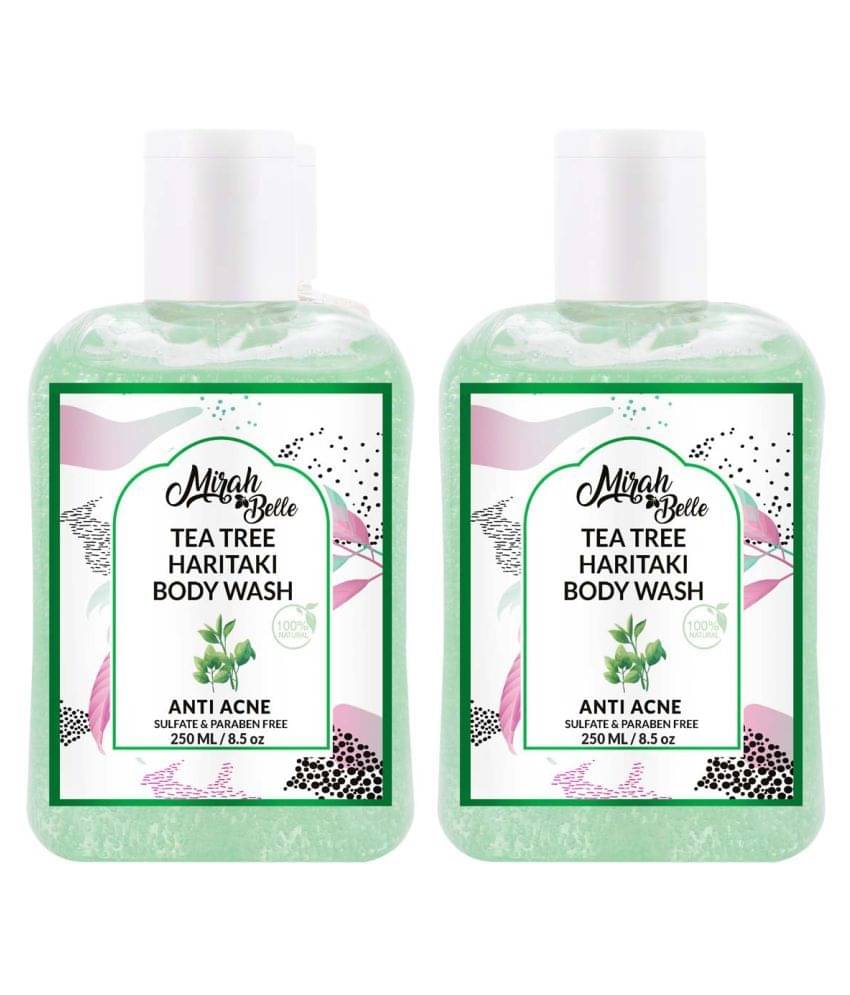     			Mirah Belle Organic Tea Tree Anti Acne For Healing Acne, Pimples, SLS, Paraben, GMO Body Wash 250 mL Pack of 2